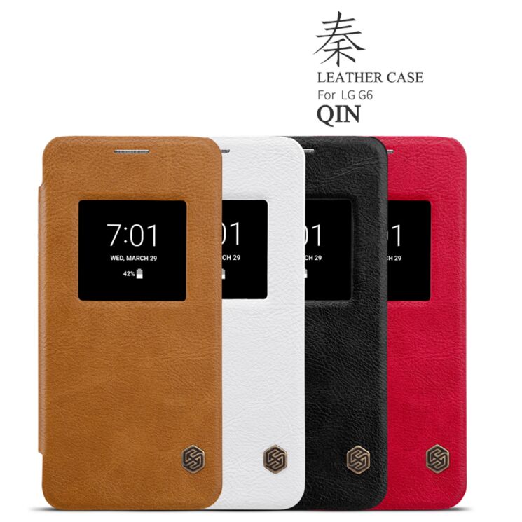 Чехол-книжка NILLKIN Qin Series для LG G6 - Red: фото 7 из 19