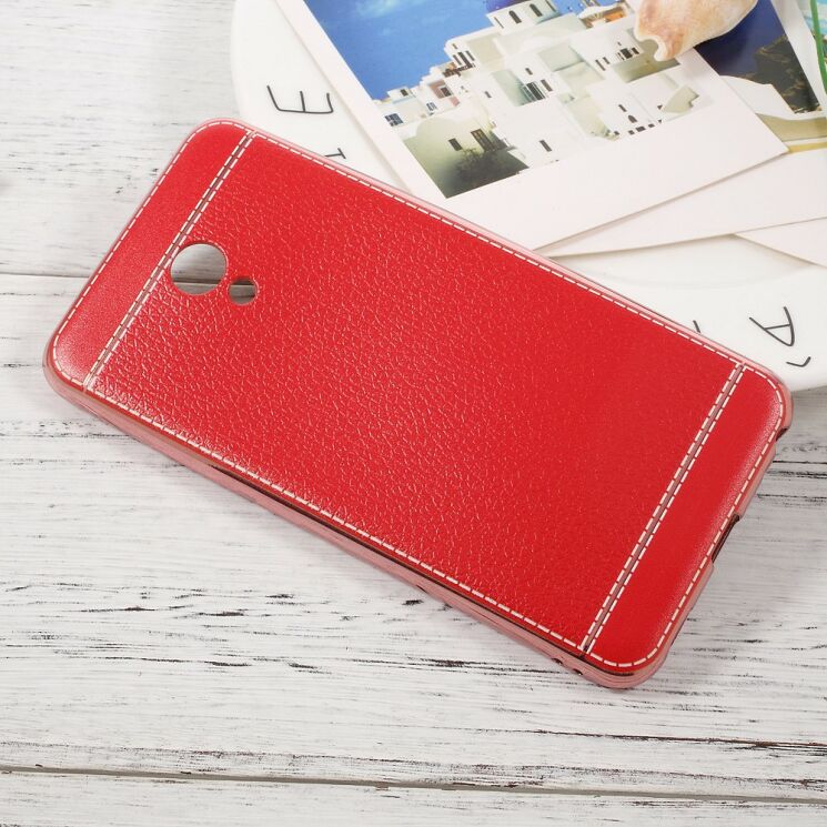 Силиконовый (TPU) чехол Deexe Leather Skin для Meizu M5 - Red: фото 3 из 3