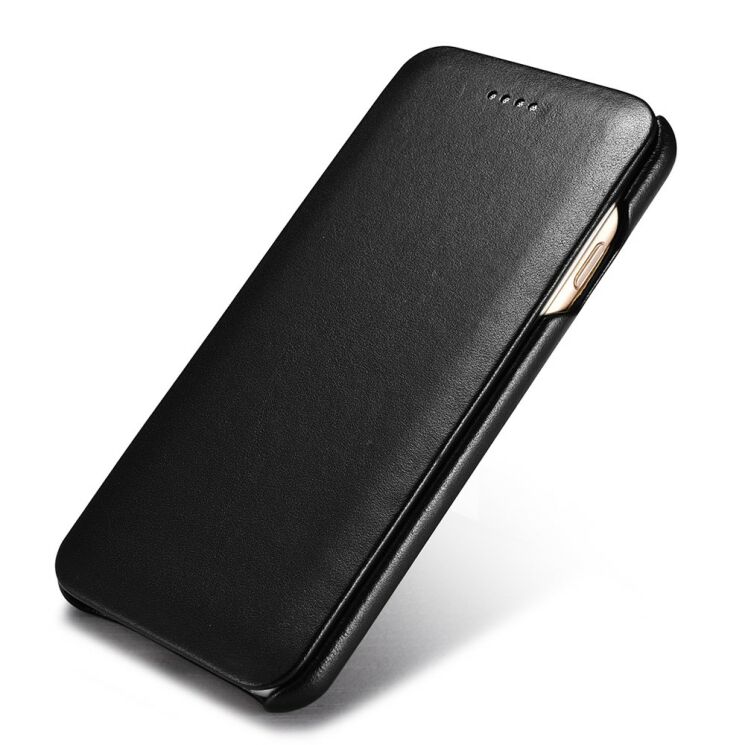 Кожаный чехол ICARER Slim Flip для iPhone 7 / iPhone 8 - Black: фото 3 з 12