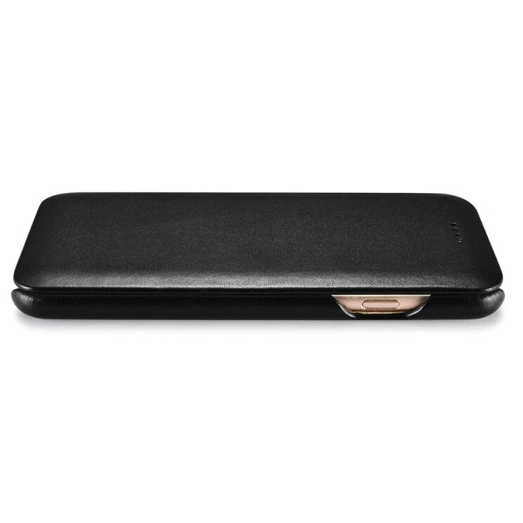 Кожаный чехол ICARER Slim Flip для iPhone 7 / iPhone 8 - Black: фото 5 из 12