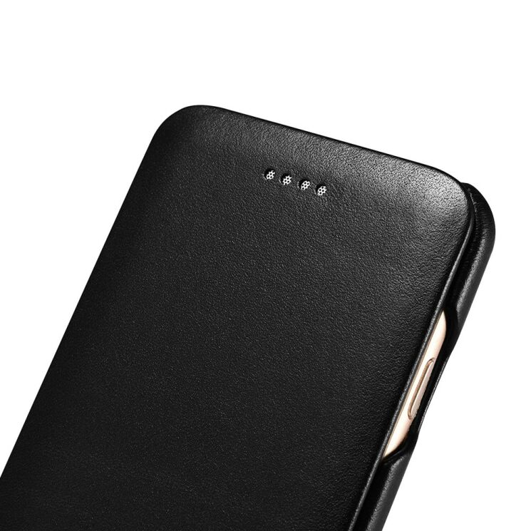 Кожаный чехол ICARER Slim Flip для iPhone 7 / iPhone 8 - Black: фото 11 из 12