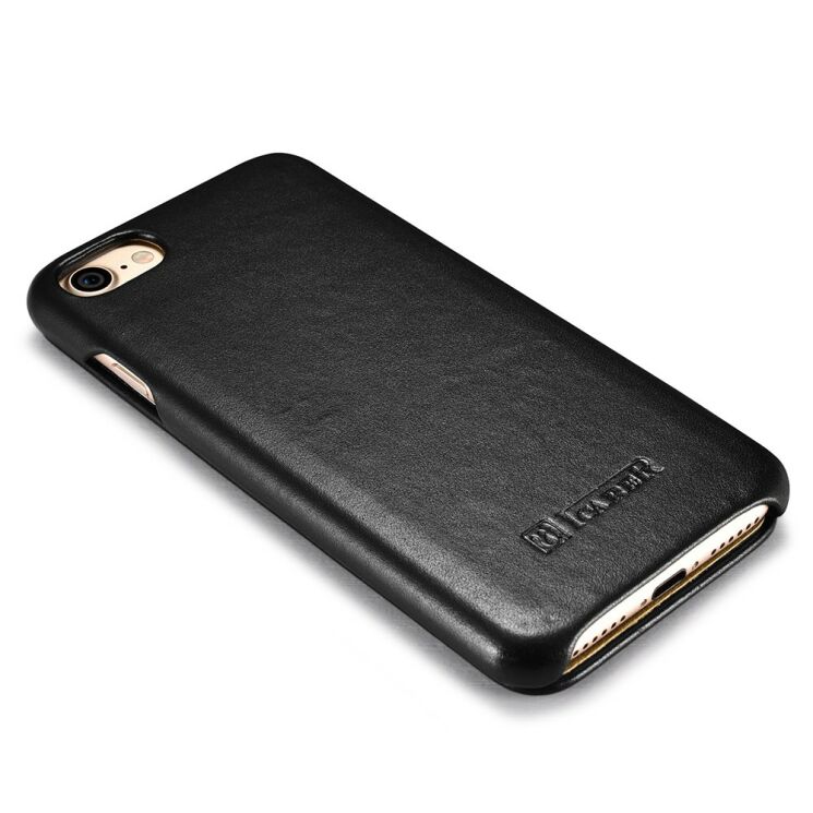 Кожаный чехол ICARER Slim Flip для iPhone 7 / iPhone 8 - Black: фото 6 из 12