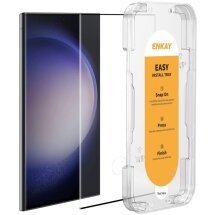 Захисне скло ENKAY Easy Install 3D Curved Glass для Samsung Galaxy S22 Ultra (S908) - Black: фото 1 з 10