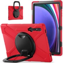 Защитный чехол Deexe Hand Grip для Samsung Galaxy Tab S9 Ultra (X910/916) - Red / Black: фото 1 из 11