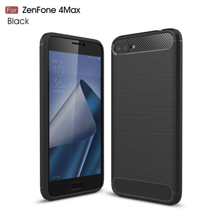 Захисний чохол UniCase Carbon для Asus ZenFone 4 Max (ZC554KL) - Black: фото 1 з 11