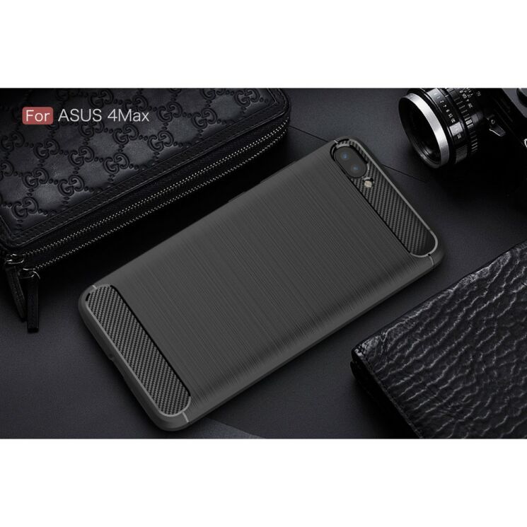 Захисний чохол UniCase Carbon для Asus ZenFone 4 Max (ZC554KL) - Black: фото 2 з 11