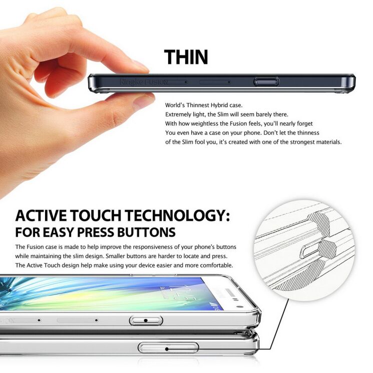 Чохол Ringke Fusion для Samsung Galaxy A5 (A500) - Transparent: фото 5 з 9