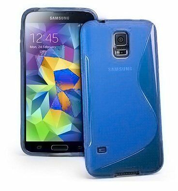 Силиконовая накладка Deexe S Line для Samsung Galaxy S5 (G900) - Blue: фото 1 из 3