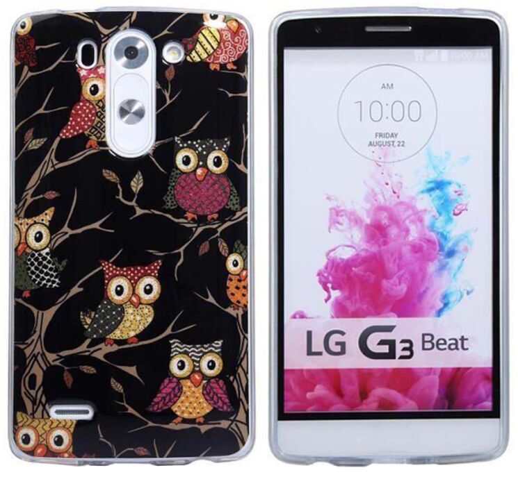 Силиконовая накладка Deexe Owl Pattern для LG G3s (D724) - Owls on a Branch: фото 1 из 3