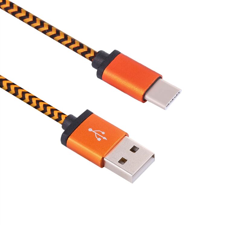 Дата-кабель UniCase Type-C Woven Style - Orange: фото 1 з 2