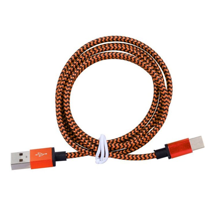 Дата-кабель UniCase Type-C Woven Style - Orange: фото 2 из 2