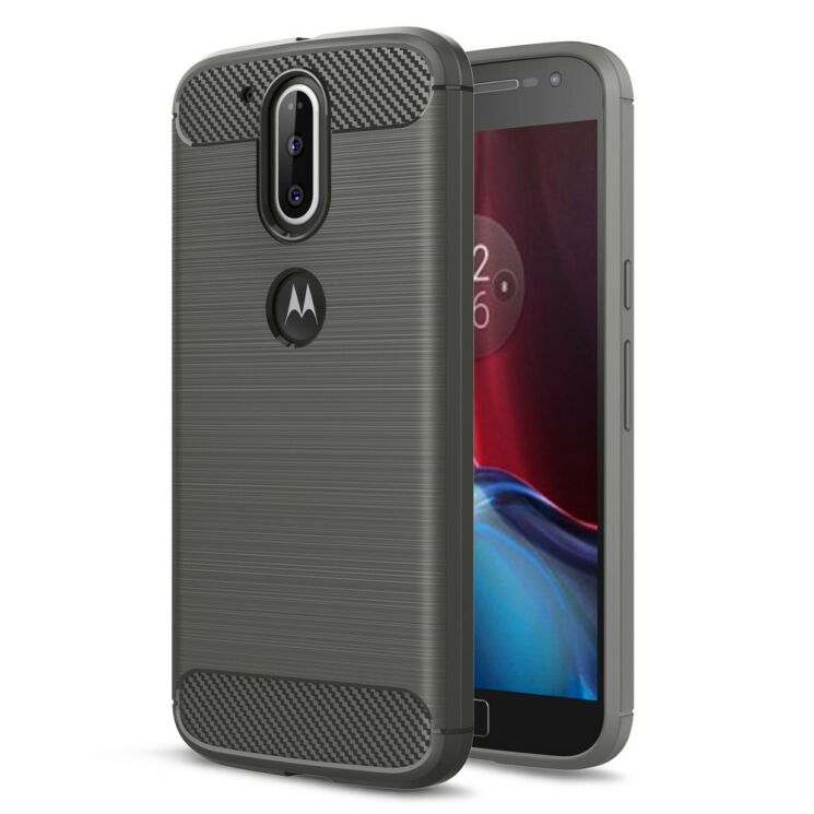 Силіконовий (TPU) чохол UniCase Carbon для Motorola Moto G4 / G4 Plus - Grey: фото 1 з 9