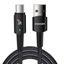 Кабель ESSAGER Sunset USB to Type-C (7A, 1m) EXC7A-CG01-P - Black: фото 1 з 15