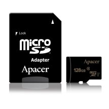 Картка пам`яті MicroSDXC Apacer 128GB 10 class UHS-I + адаптер: фото 1 з 1
