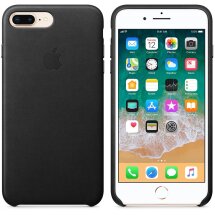 Оригинальный чехол Leather Case для Apple iPhone 7 Plus / 8 Plus (MQHM2) - Black: фото 1 из 5