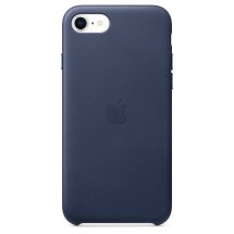 Оригинальный чехол Leather Case для Apple iPhone SE 2 / 3 (2020 / 2022) / iPhone 8 / iPhone 7 (MXYN2ZM/A) - Midnight Blue: фото 1 из 4