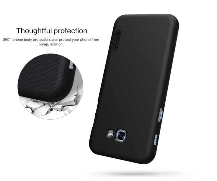 Пластиковый чехол NIILKIN Frosted Shield для Samsung Galaxy A7 2017 (A720) + пленка - Black: фото 14 из 14
