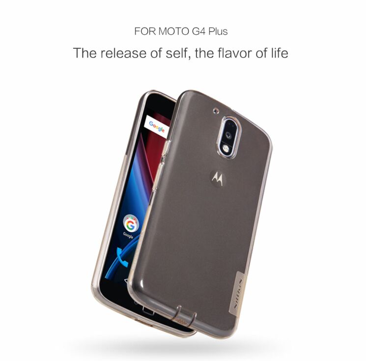 Силиконовый чехол NILLKIN Nature TPU для Motorola Moto G4/G4 Plus - Gold: фото 7 из 13