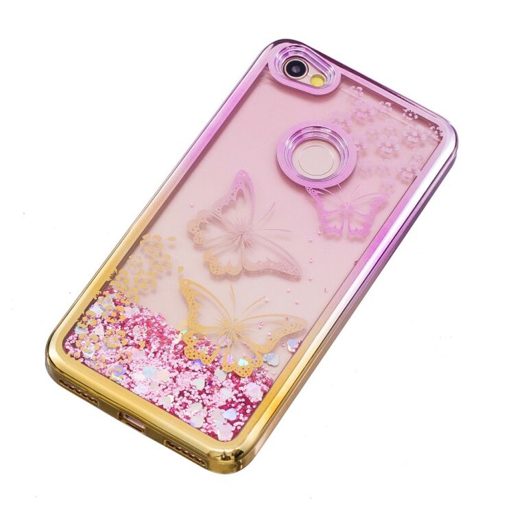 Силиконовый (TPU) чехол Deexe Fashion Glitter для Xiaomi Redmi Note 5A Prime - Butterfly in Flowers: фото 11 из 13