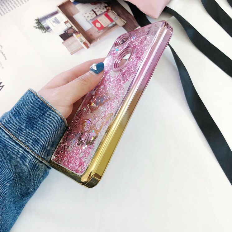 Силиконовый (TPU) чехол Deexe Fashion Glitter для Xiaomi Redmi Note 5A Prime - Butterfly in Flowers: фото 3 из 13