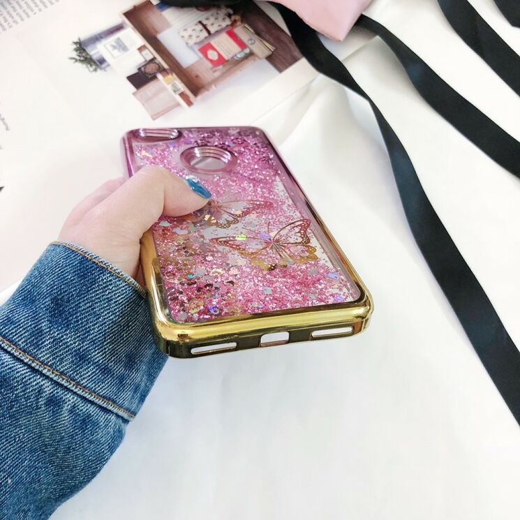 Силиконовый (TPU) чехол Deexe Fashion Glitter для Xiaomi Redmi Note 5A Prime - Butterfly in Flowers: фото 4 из 13