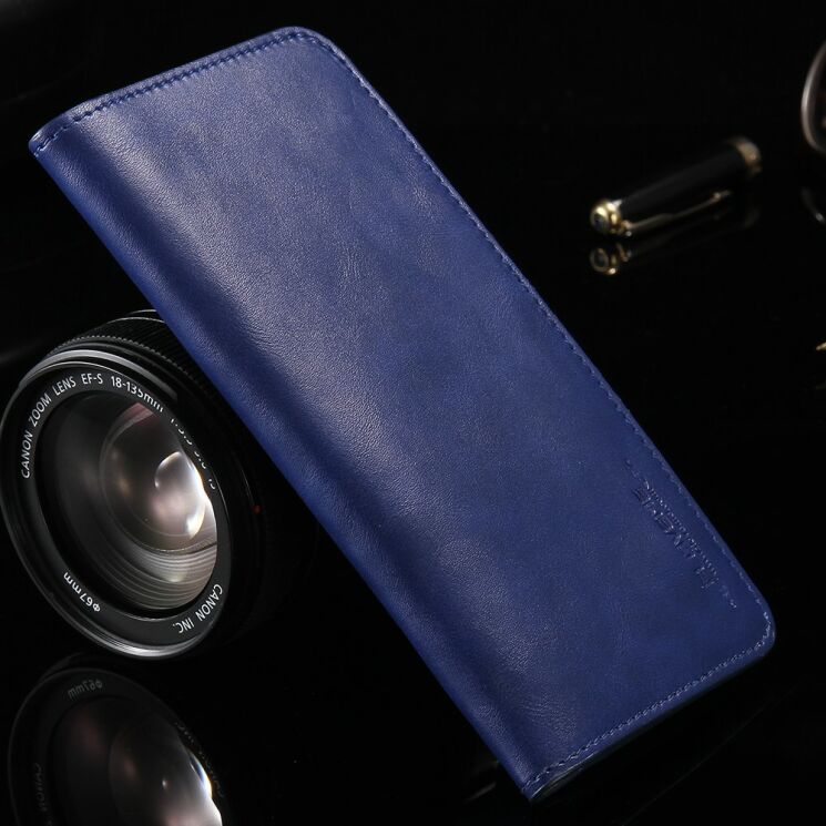 Универсальный чехол-портмоне FLOVEME Retro Wallet для смартфонов - Dark Blue: фото 2 из 11