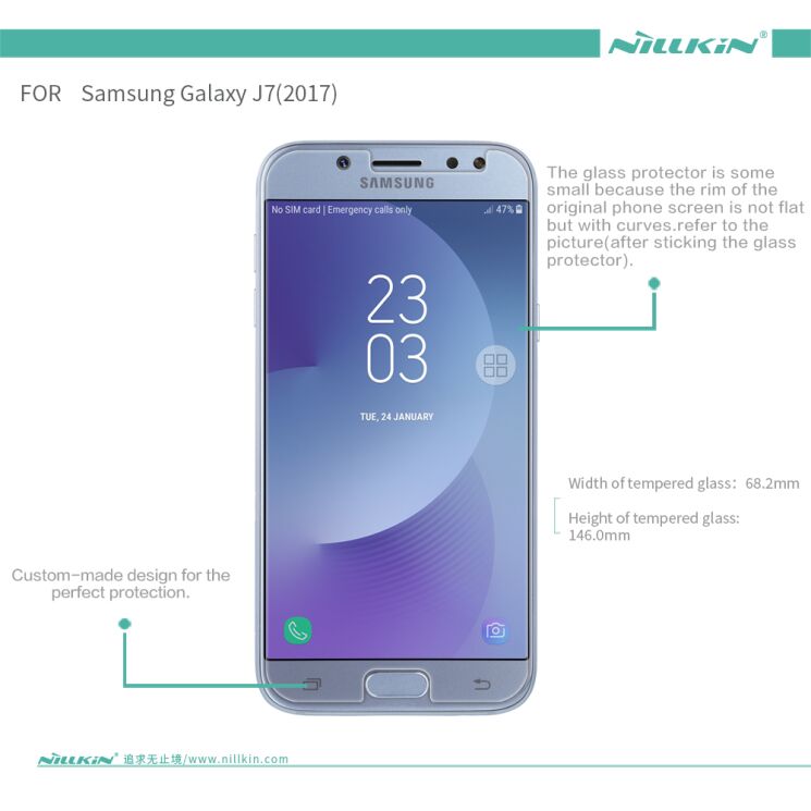 Защитное стекло NILLKIN Amazing H для Samsung Galaxy J7 2017 (J730): фото 13 из 13