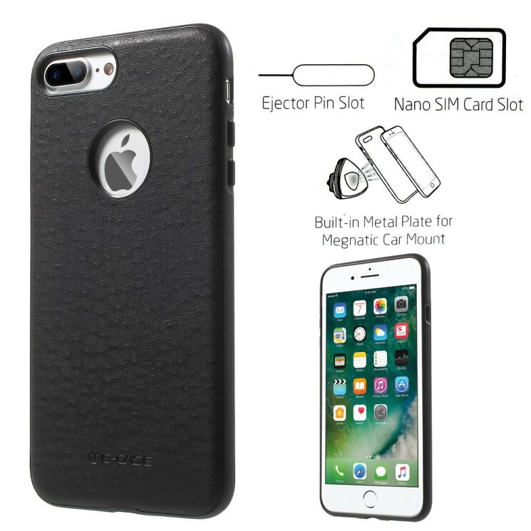 Захисний чохол G-Case Ostrich Skin для iPhone 7 Plus - Black: фото 2 з 10