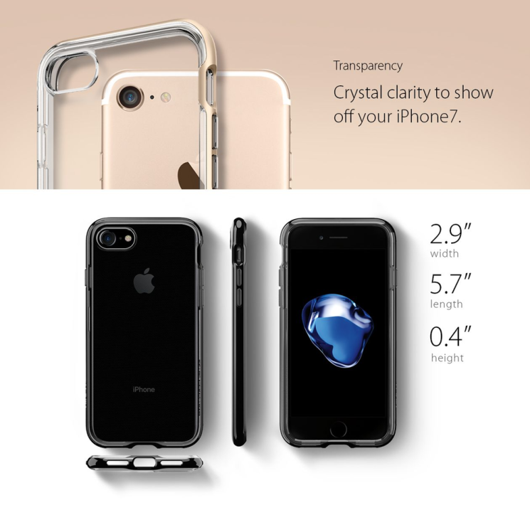 Захисний чохол SGP Neo Hybrid Crystal для iPhone 7 / iPhone 8 - Gunmetal: фото 17 з 22