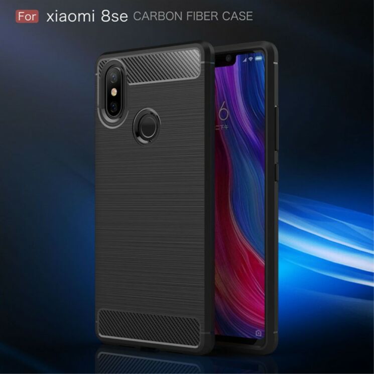 Захисний чохол UniCase Carbon для Xiaomi Mi 8 SE (Special Edition) - Grey: фото 3 з 11