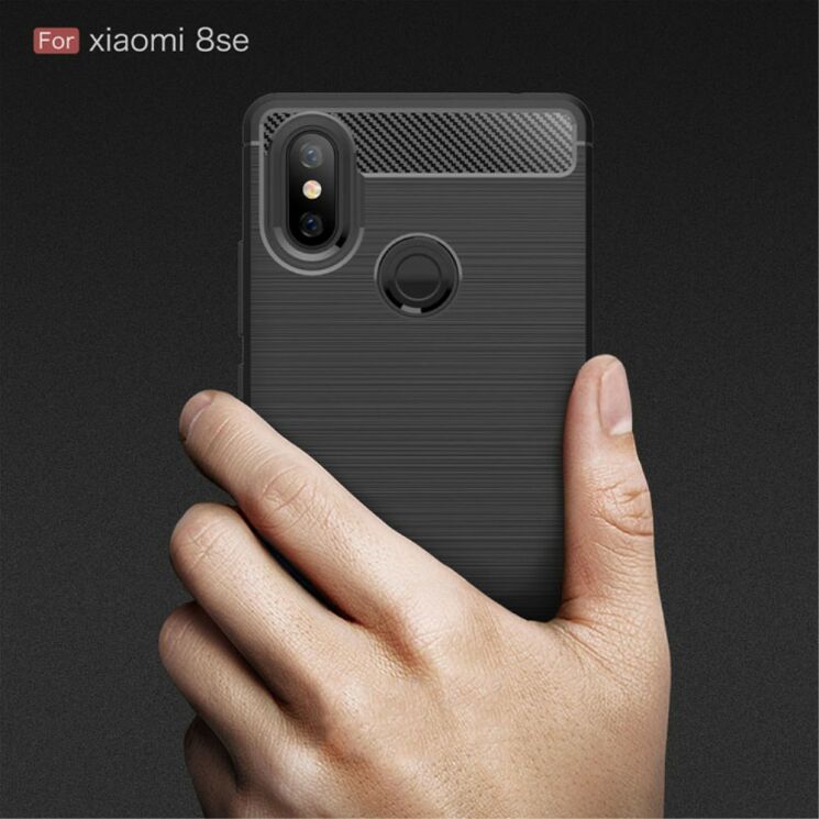 Захисний чохол UniCase Carbon для Xiaomi Mi 8 SE (Special Edition) - Grey: фото 9 з 11