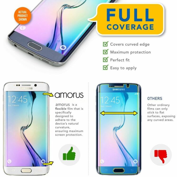 Защитное стекло AMORUS Tempered Glass для Samsung Galaxy S6 edge (G925) - Black: фото 9 из 10