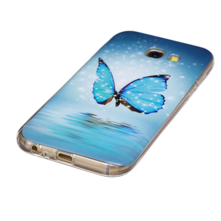 Силиконовый (TPU) чехол Deexe LumiCase для Samsung Galaxy A3 2017 (A320) - Blue Butterfly: фото 3 из 5