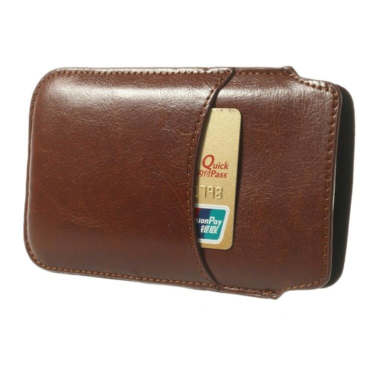 Чохол-карман Deexe Handy Pouch M для смартфонів з діагоналлю екрану до 5.2 дюймів - Brown: фото 2 з 6