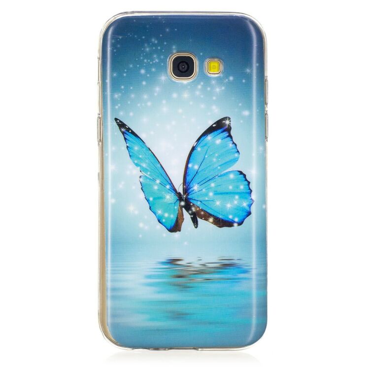 Силиконовый (TPU) чехол Deexe LumiCase для Samsung Galaxy A3 2017 (A320) - Blue Butterfly: фото 2 из 5