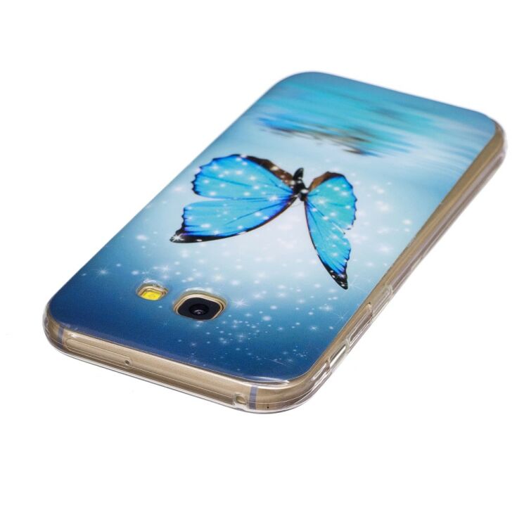 Силиконовый (TPU) чехол Deexe LumiCase для Samsung Galaxy A3 2017 (A320) - Blue Butterfly: фото 4 из 5