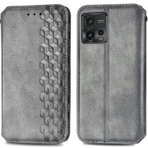 Чехол Deexe Rhombus Wallet для Motorola Moto G72 - Grey: фото 1 из 10