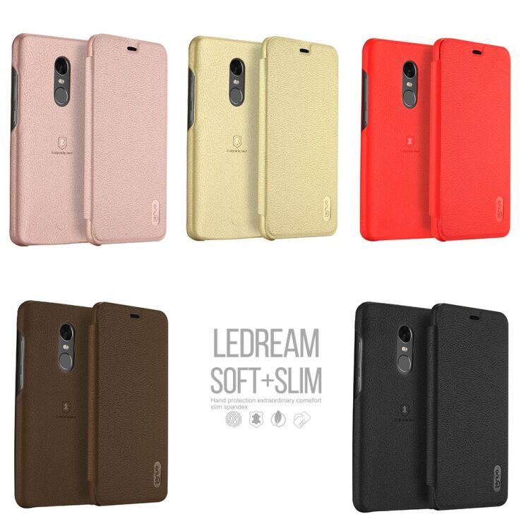 Чохол-книжка LENUO LeDream для Xiaomi Redmi Note 4X - Gold: фото 5 з 13