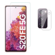 Комплект защитных стекол (на экран и камеру) Deexe 2.5D Arc Edge для Samsung Galaxy S20 FE (G780): фото 1 из 7