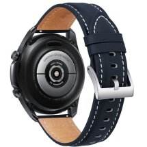 Шкіряний ремінець Deexe Genuine Leather для годинників з шириною кріплення 20мм - Dark Blue: фото 1 з 2