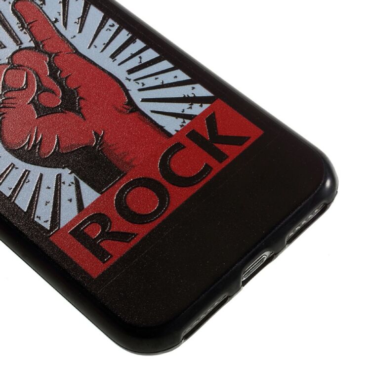 Силиконовый чехол Deexe Black Style для iPhone 7 / iPhone 8 - Rock Pattern: фото 5 из 6