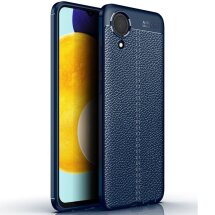 Захисний чохол Deexe Leather Cover для Samsung Galaxy A03 Core (A032) - Blue: фото 1 з 4