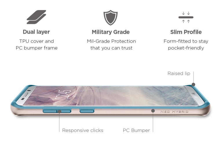 Защитный чехол Spigen SGP Neo Hybrid для Samsung Galaxy S8 Plus (G955) - Pale Dogwood: фото 3 из 5