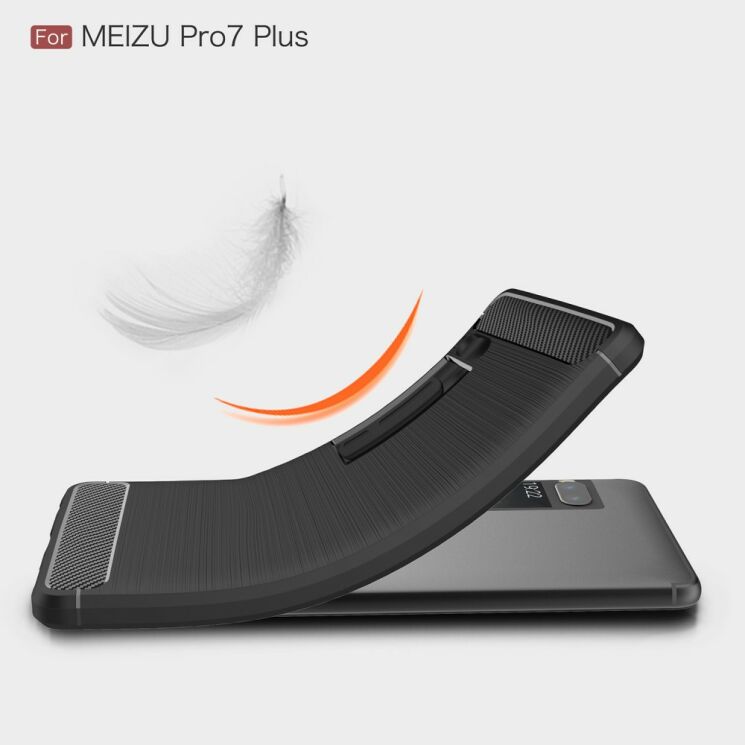 Захисний чохол UniCase Carbon для Meizu PRO 7 Plus - Black: фото 11 з 11