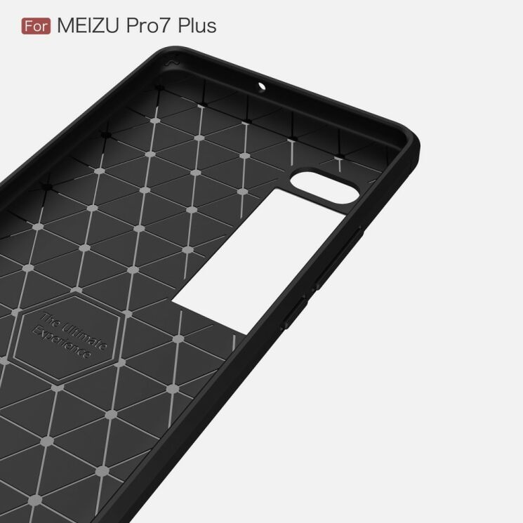 Захисний чохол UniCase Carbon для Meizu PRO 7 Plus - Black: фото 9 з 11