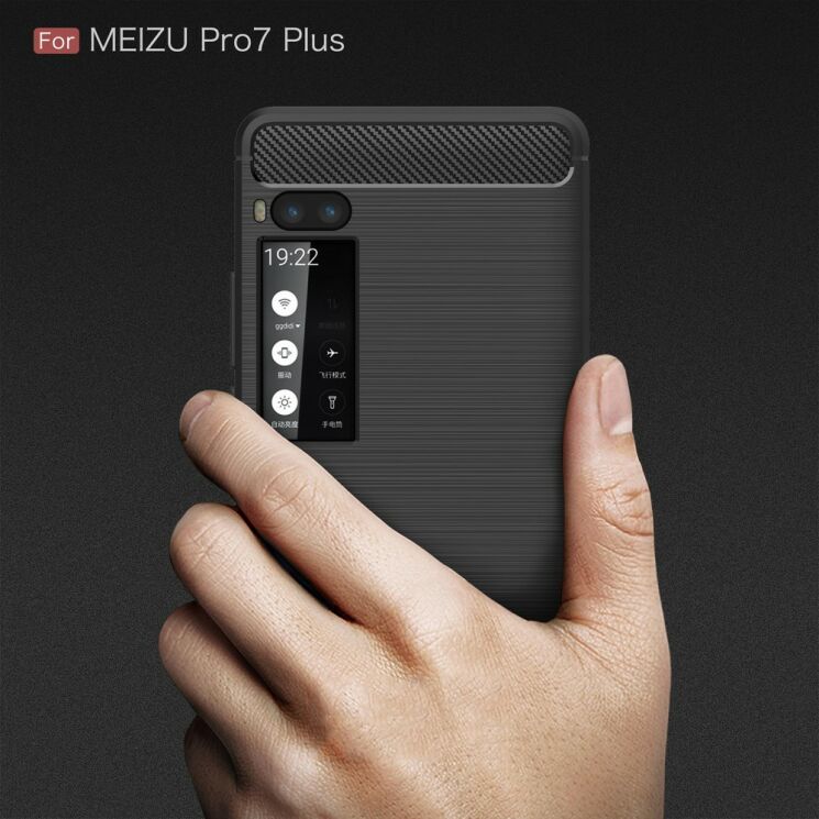 Защитный чехол UniCase Carbon для Meizu PRO 7 Plus - Black: фото 6 из 11