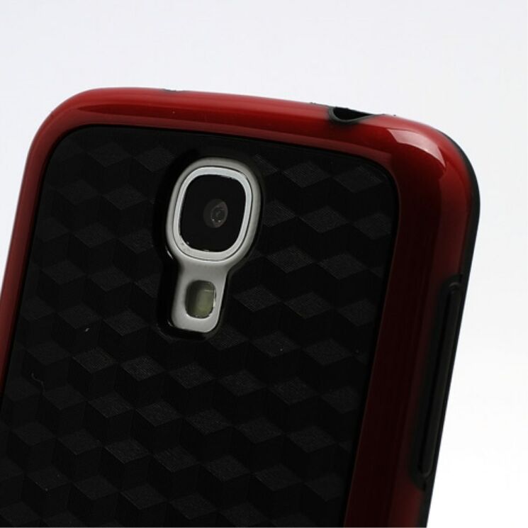 Силиконовая накладка Deexe Cube Pattern для Samsung Galaxy S4 (i9500) - Red: фото 5 из 8