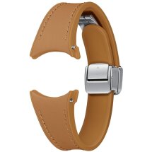 Оригінальний ремінець D-Buckle Hybrid Eco-Leather Band (S/M) для Samsung Galaxy Watch 4 / 4 Classic / 5 / 5 Pro / 6 / 6 Classic (ET-SHR93SDEGEU) - Camel: фото 1 з 4
