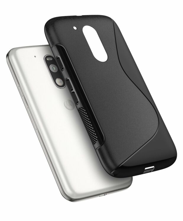 Силіконовий чохол Deexe S Line для Motorola Moto G4/G4 Plus - Black: фото 2 з 5