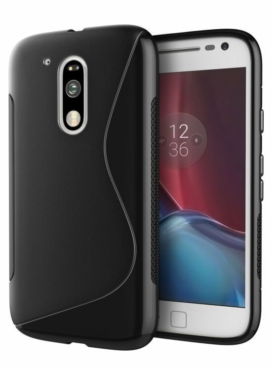 Силіконовий чохол Deexe S Line для Motorola Moto G4/G4 Plus - Black: фото 1 з 5